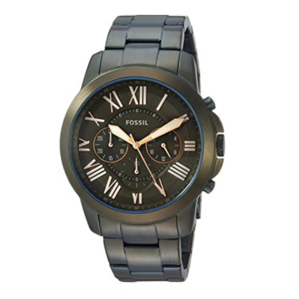 Fossil Men’s Quartz Black Stainless Steel Dark Brown Dial 44mm Watch FS5375