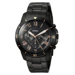 Fossil Men’s Chronograph Quartz Black Stainless Steel Black Dial 44mm Watch FS5374