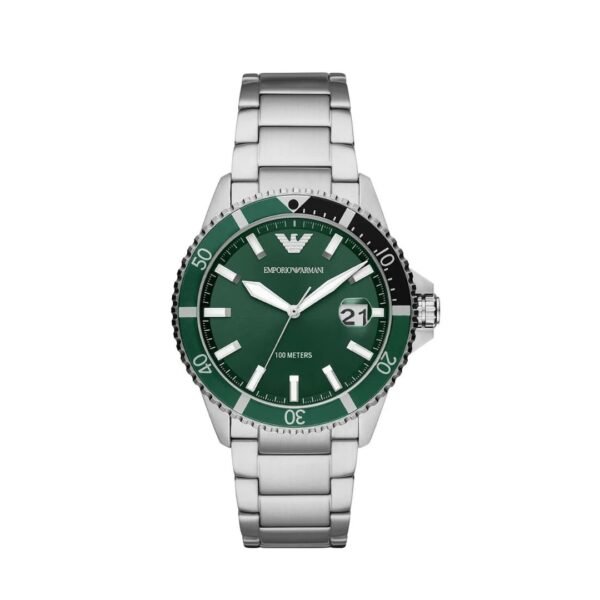 Emporio Armani Men’s Quartz Stainless Steel Green Dial 42mm Watch AR11338
