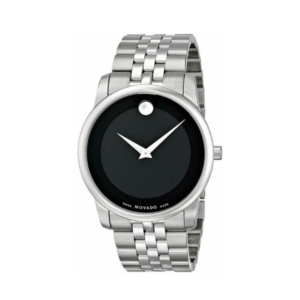 Movado Men’s Swiss Made Quartz Stainless Steel Black Case 40mm Watch 0606504