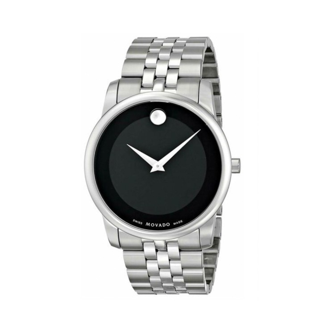 Movado Men’s Swiss Made Quartz Stainless Steel Black Case 40mm Watch 0606504