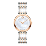 Movado Women’s Quartz Swiss Made Two-Tone Stainless Steel Mother of Pearl Dial 28mm Watch 0607114