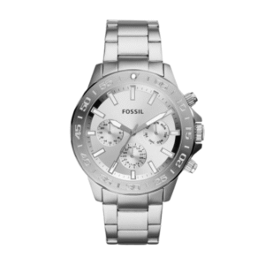 Fossil Men’s Chronograph Quartz Silver Stainless Steel Silver Dial 45mm Watch BQ2490