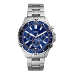 Fossil Men’s Chronograph Quartz Silver Stainless Steel Blue Dial 44mm Watch FS5623