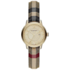 Burberry Women’s Swiss Made Quartz Multi-Color Leather Strap Gold Dial 32mm Watch BU10104