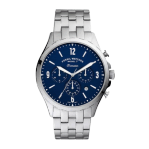 Fossil Men’s Chronograph Quartz Silver Stainless Steel Blue Dial 46mm Watch FS5605
